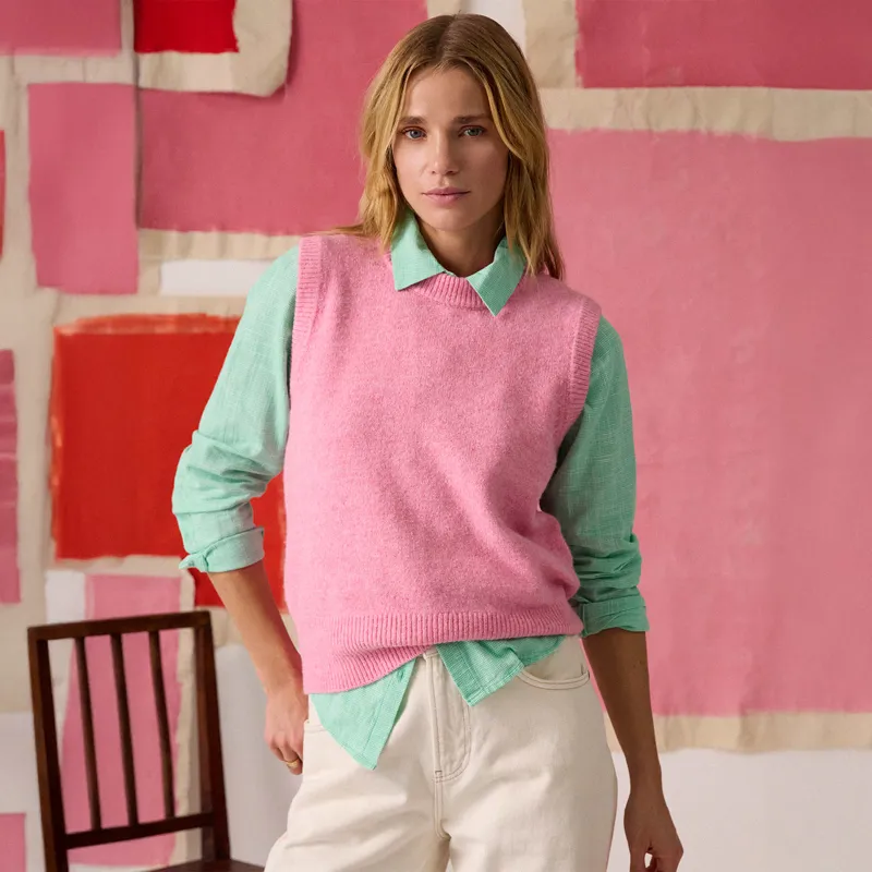 Joules Holly Womens Knit Vest - Pink-2