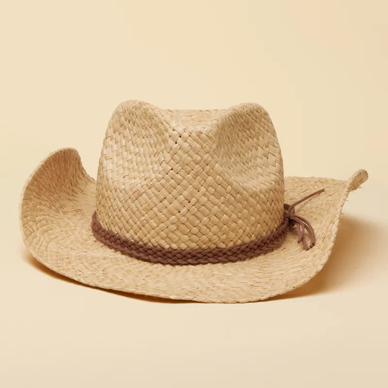 Joules Joanie Womens Straw Western Fedora Hat-1