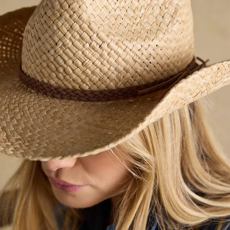 Joules Joanie Womens Straw Western Fedora Hat-7