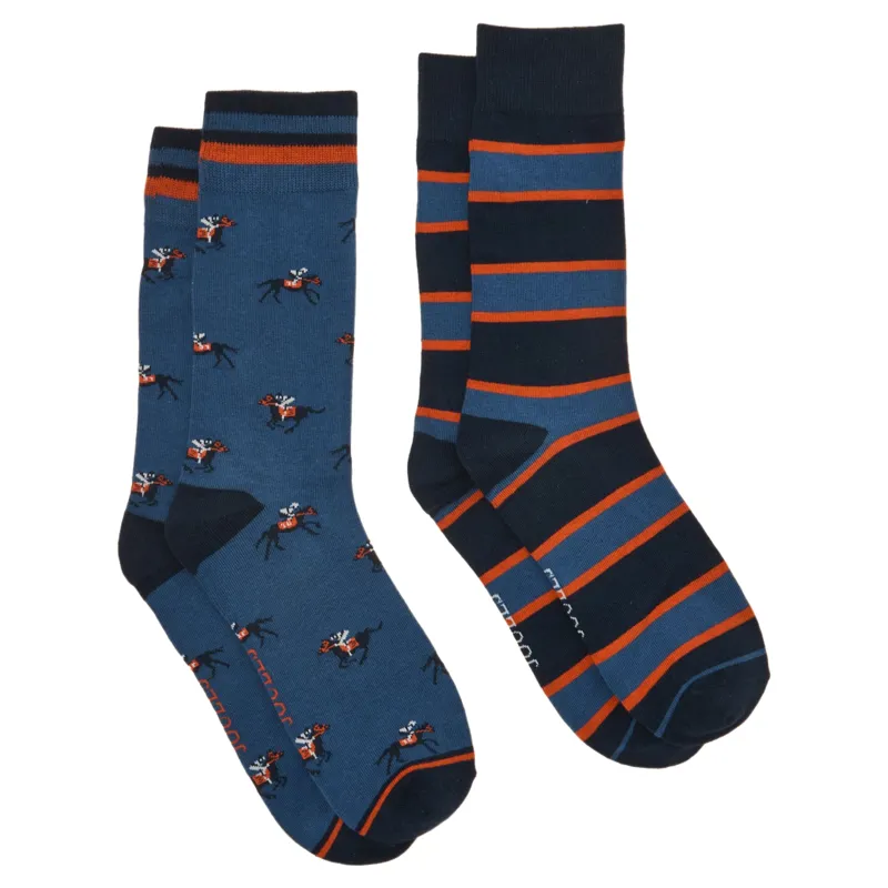 Joules Kingsbury Mens Socks 2 Pack - Blue Jockey