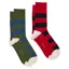 Joules Kingsbury Mens Socks 2 Pack - Khaki/Red