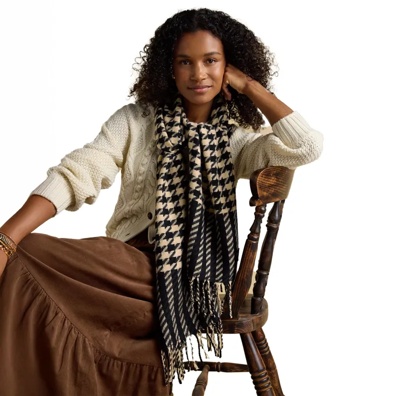 Joules Langtree Womens Scarf - Black/Tan-5