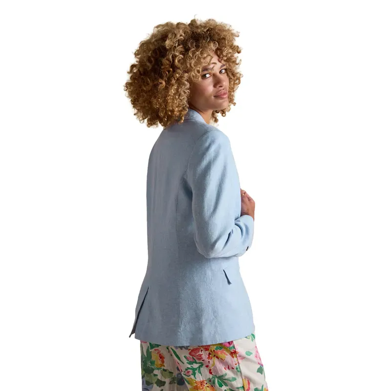 Joules Linen Blend Womens Blazer - Light Blue-2