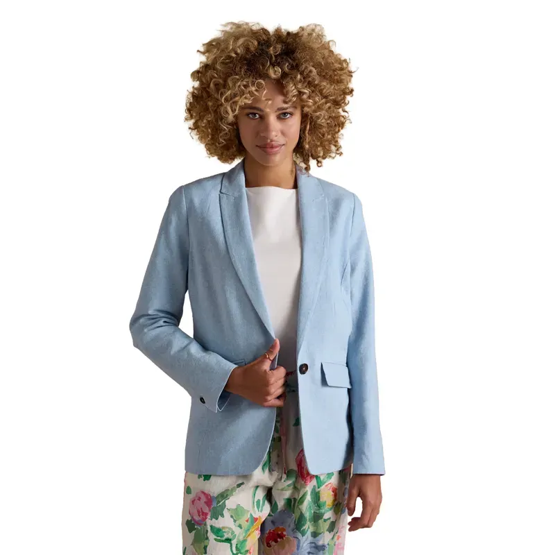 Joules Linen Blend Womens Blazer - Light Blue-3
