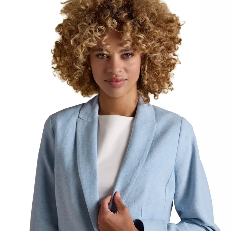 Joules Linen Blend Womens Blazer - Light Blue-4