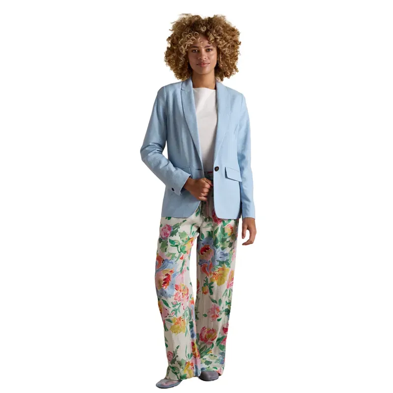 Joules Linen Blend Womens Blazer - Light Blue-6
