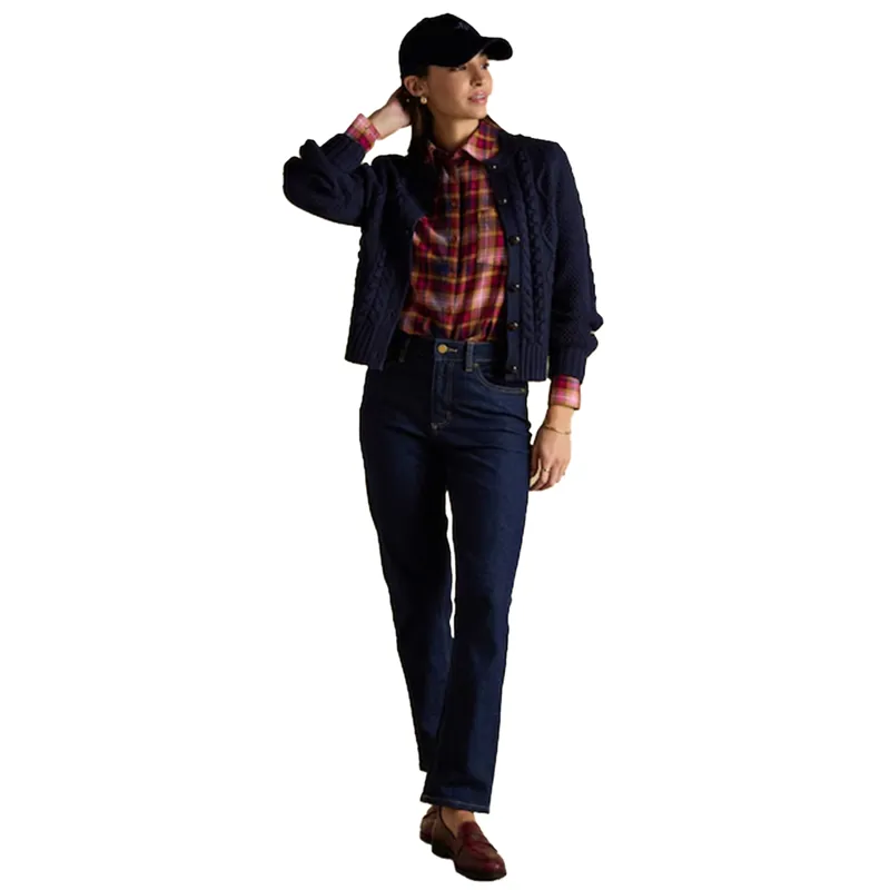 Joules Lorena Womens Brushed Cotton Shirt - Red-5