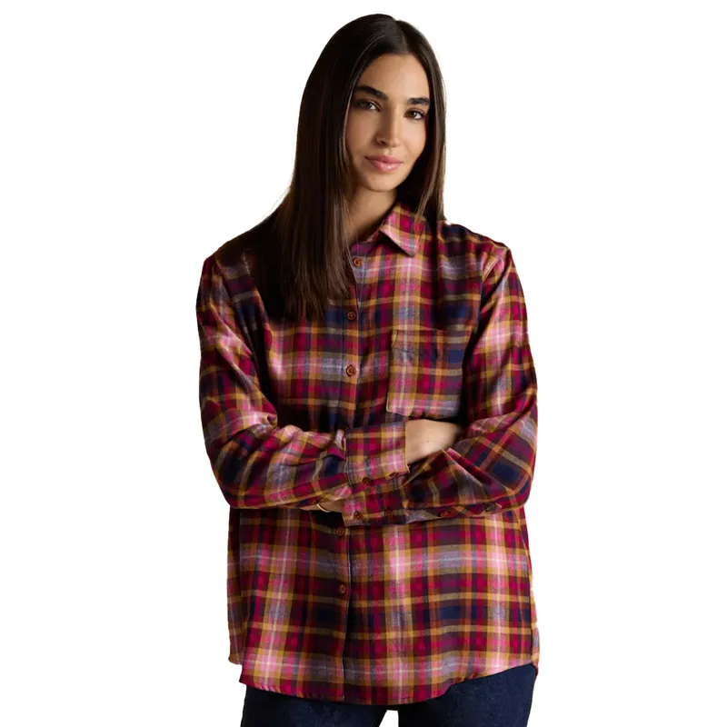 Joules Lorena Womens Brushed Cotton Shirt - Red