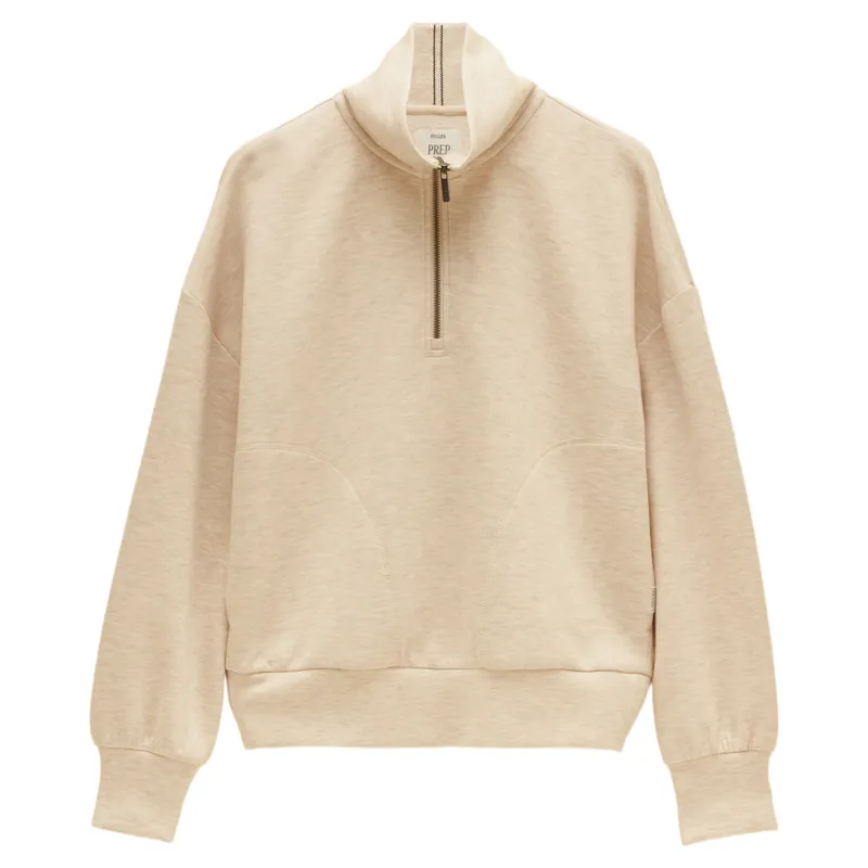 Joules Luxe Club Womens Quarter Zip Sweatshirt - Oatmeal-2