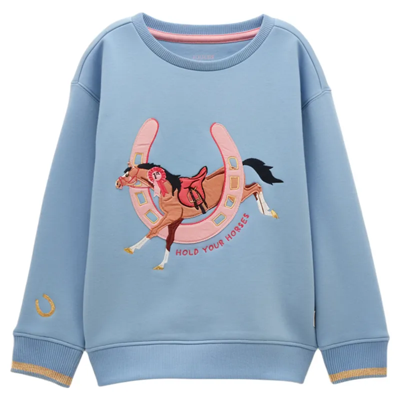 Joules Mackenzie Junior Girls Sweatshirt - Blue/Horse
