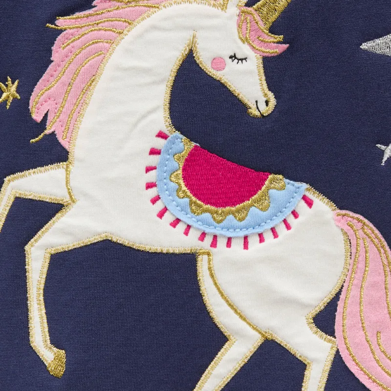 Joules Mackenzie Junior Girls Sweatshirt - Navy/Horse-2