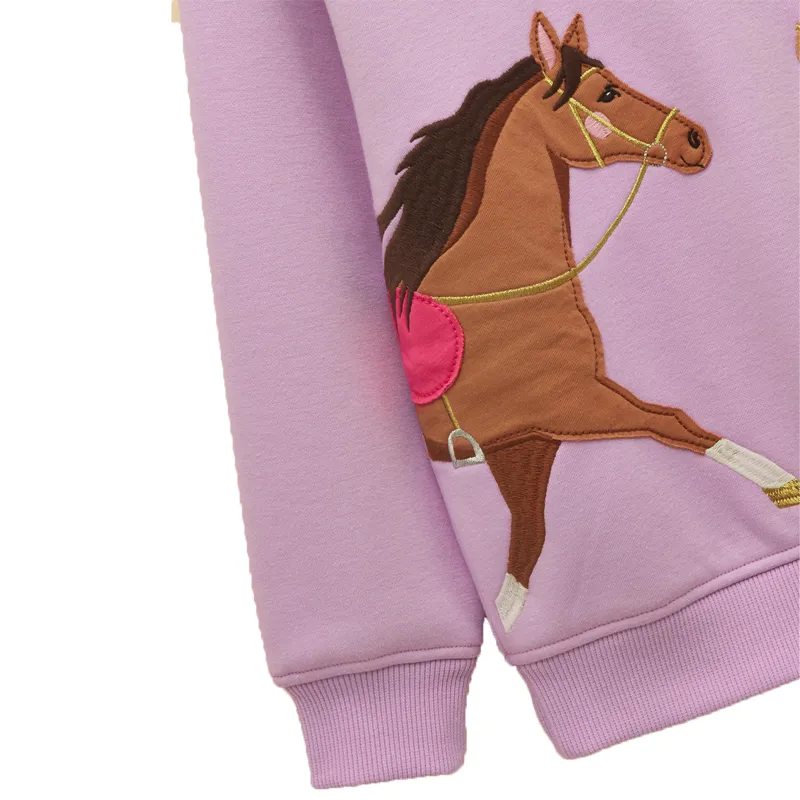 Joules Mackenzie Junior Girls Sweatshirt - Lilac Horse-2