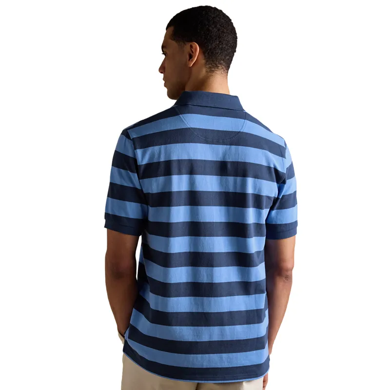 Joules Woody Stripe Mens Cotton Pique Polo Shirt - Blue/Navy-2