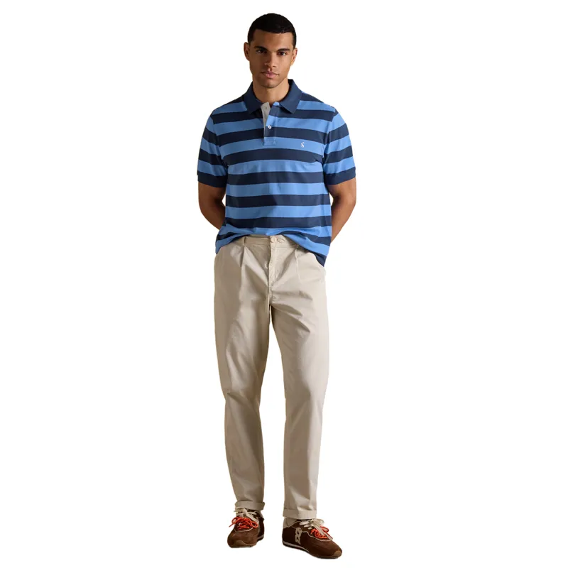 Joules Woody Stripe Mens Cotton Pique Polo Shirt - Blue/Navy-4