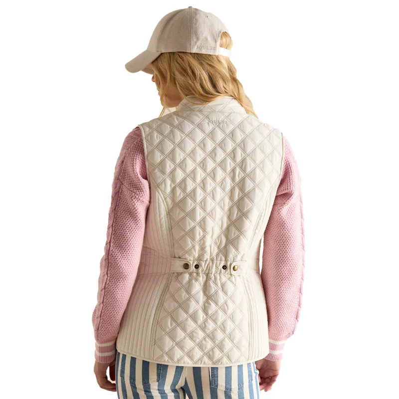 Joules Minx Womens Showerproof Diamond Quilted Gilet - Cream-3