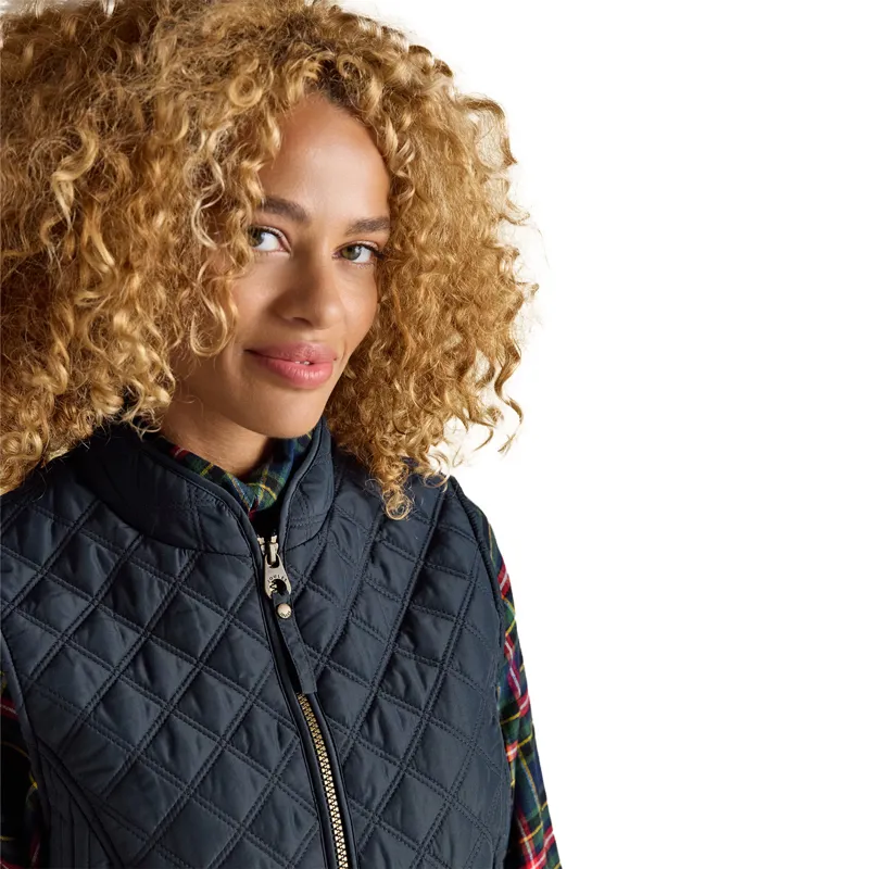 Joules Minx Womens Showerproof Diamond Quilted Gilet - Navy-4