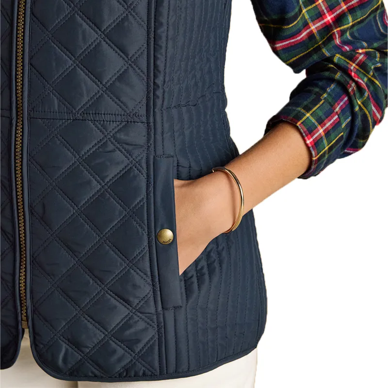 Joules Minx Womens Showerproof Diamond Quilted Gilet - Navy-5