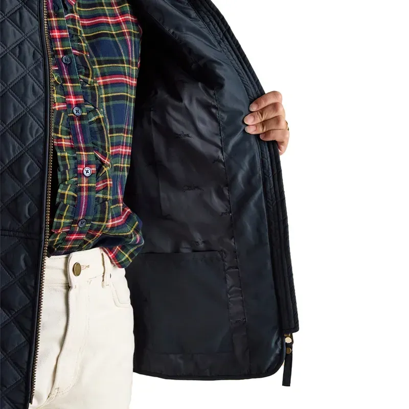 Joules Minx Womens Showerproof Diamond Quilted Gilet - Navy-7