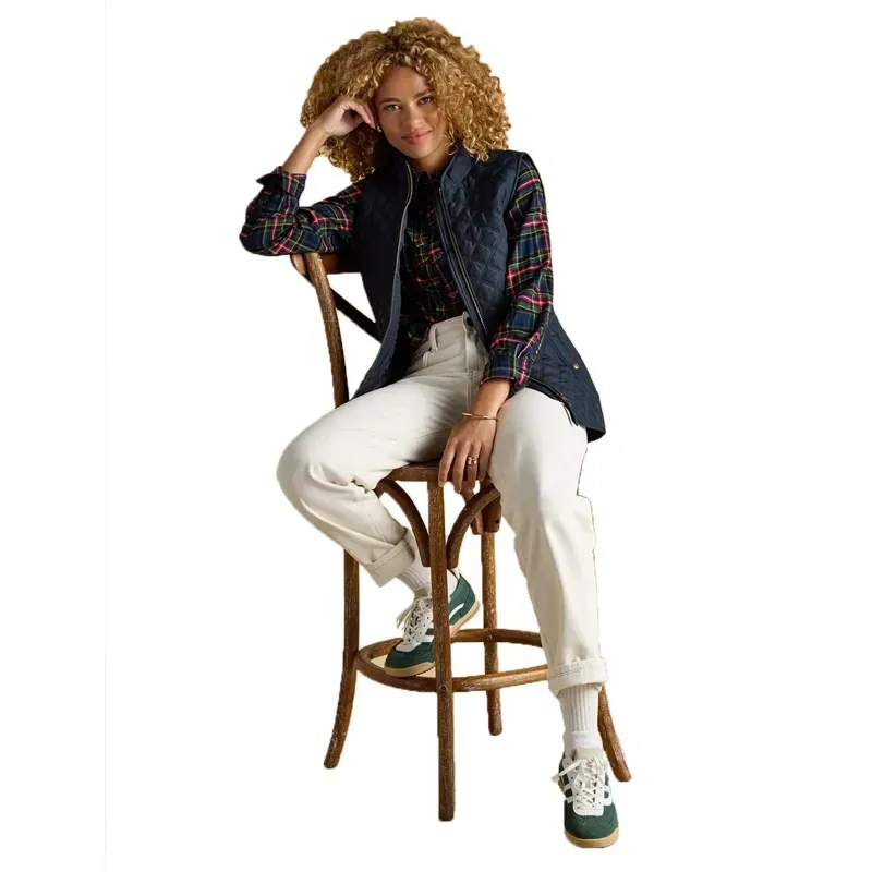 Joules Minx Womens Showerproof Diamond Quilted Gilet - Navy-8