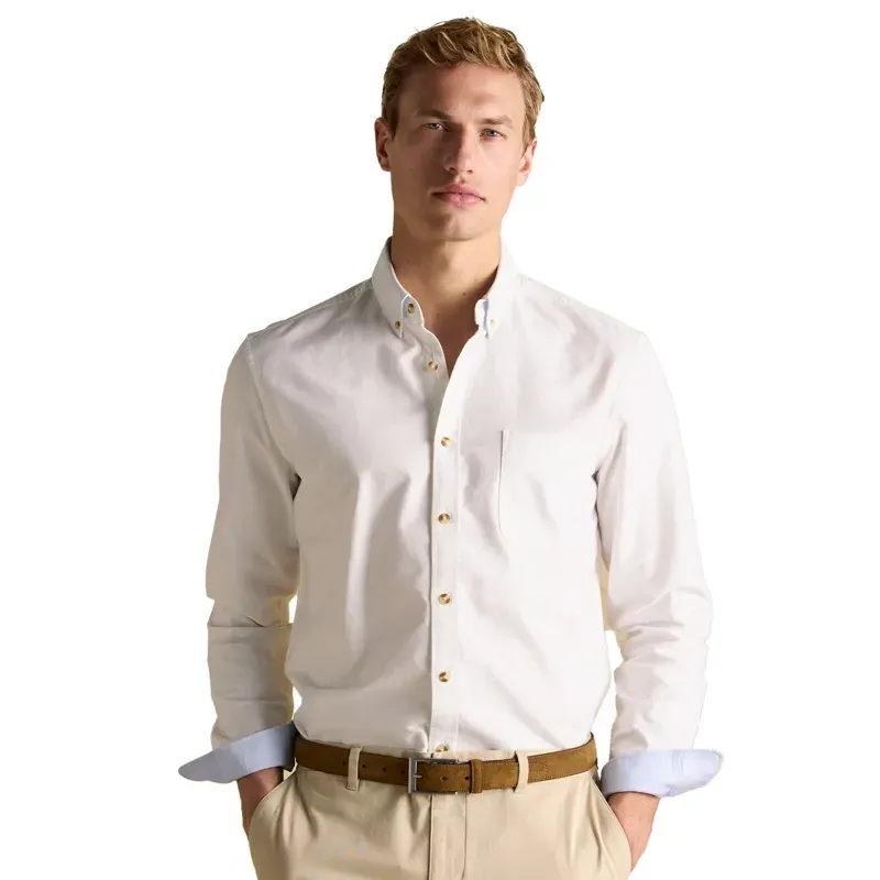 Joules Oxford Classic Fit Mens Cotton Shirt - White-7