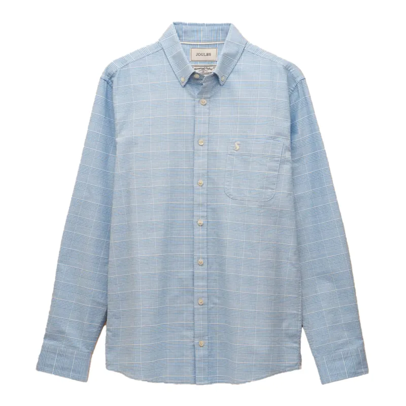Joules Oxford Mens Checked Shirt - Light Blue-1