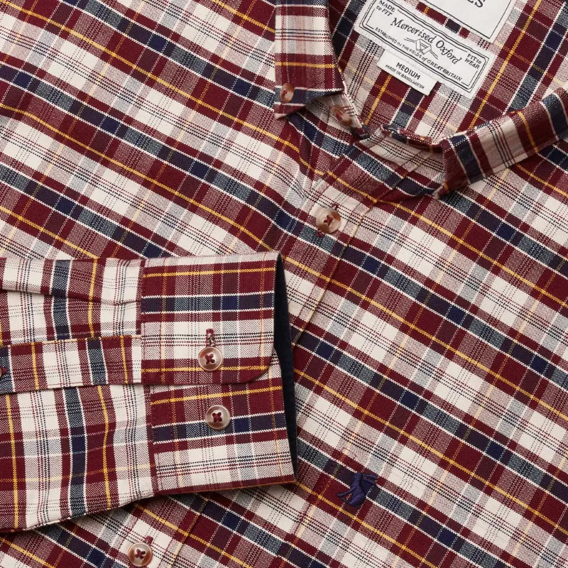 Joules Oxford Mens Checked Shirt - Red-7