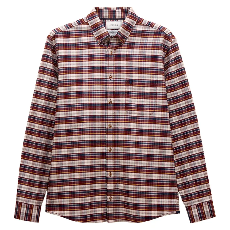 Joules Oxford Mens Checked Shirt - Red-1