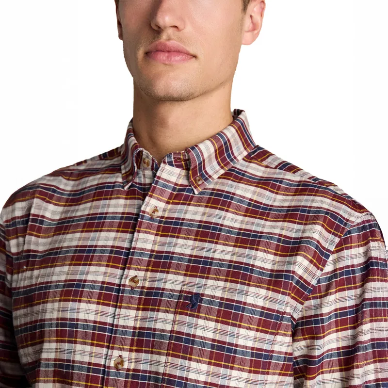 Joules Oxford Mens Checked Shirt - Red-5