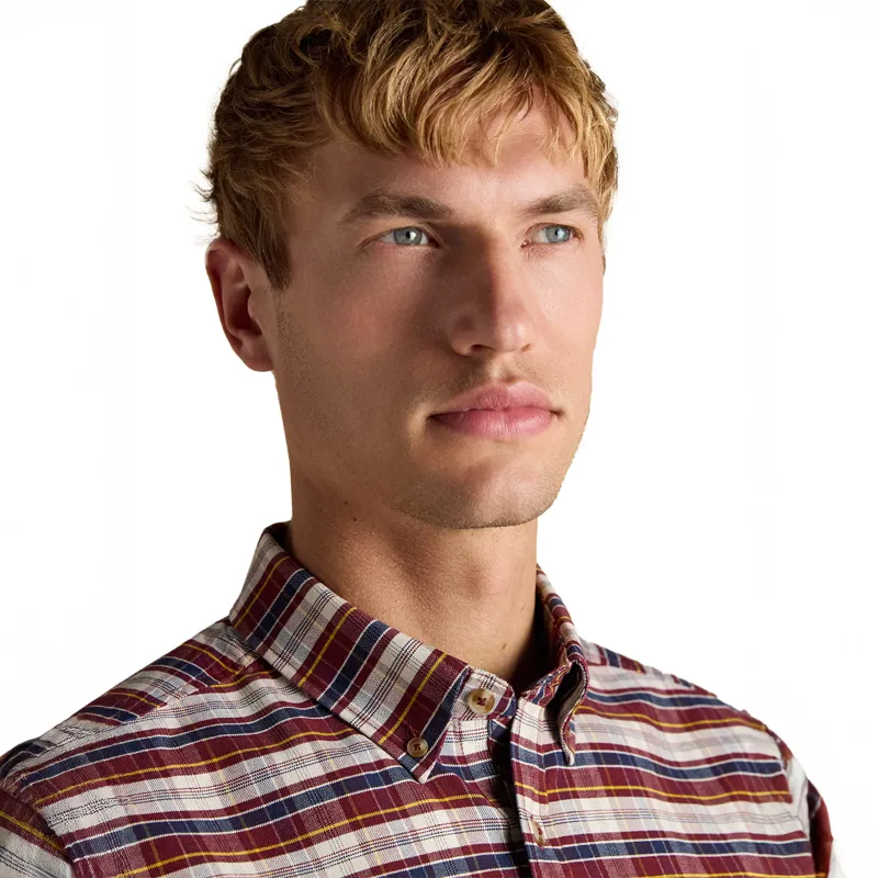 Joules Oxford Mens Checked Shirt - Red-6