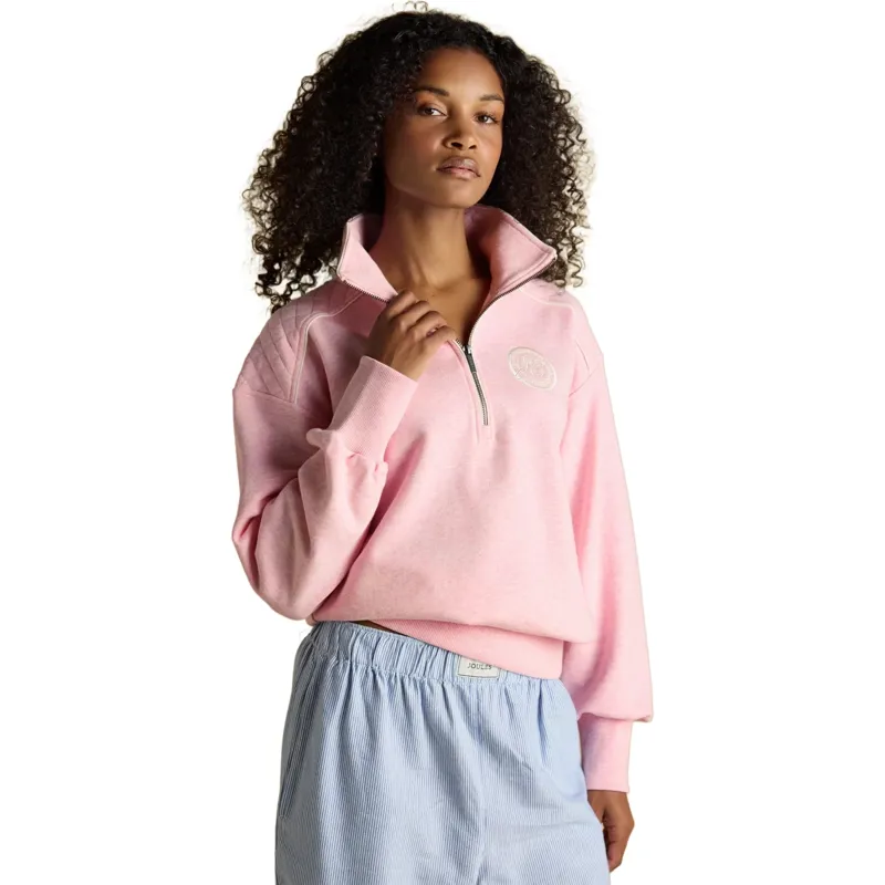 Joules Racquet Womens 1/4 Zip Sweatshirt - Pink