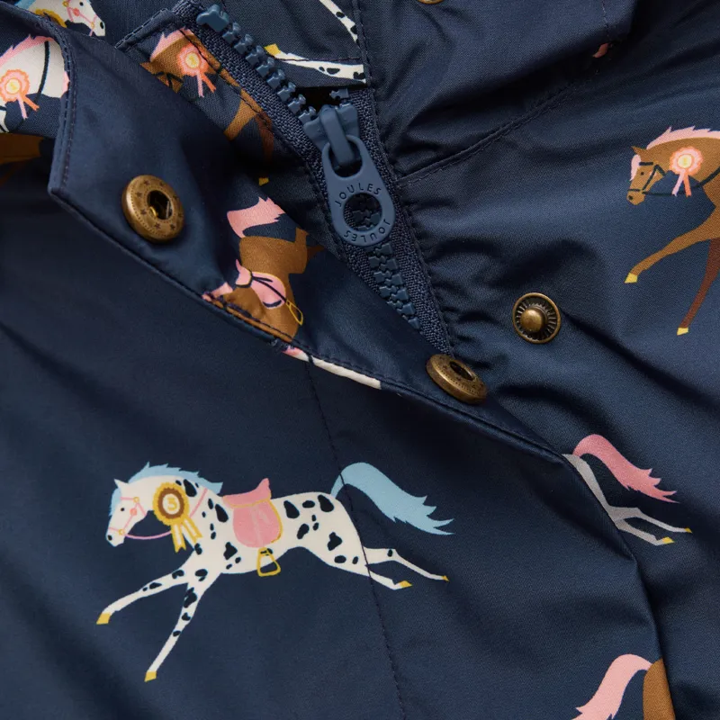 Joules Rainford Junior Waterproof Jacket - Navy/Horse-5