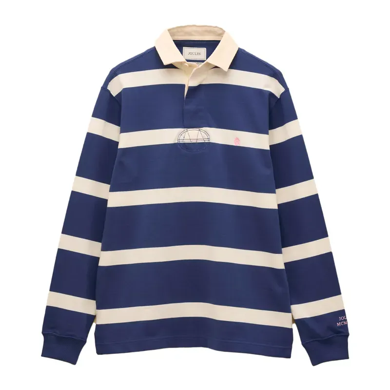 Joules Rugby Club Mens Long Sleeve Shirt - Blue/White-1