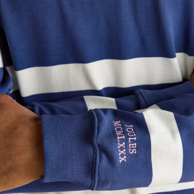 Joules Rugby Club Mens Long Sleeve Shirt - Blue/White-7