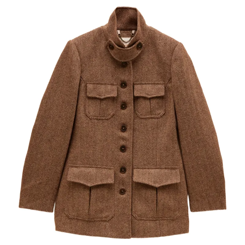 Joules Saddlebury Womens Jacket - Brown/Herringbone-2