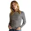 Joules Sophie Womens Ribbed Long Sleeve T-Shirt - Navy/Oatmeal Stripe
