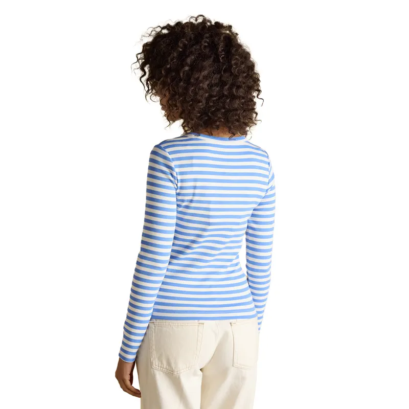 Joules Sophie Womens Ribbed Long Sleeve T-Shirt - Blue Stripe-3