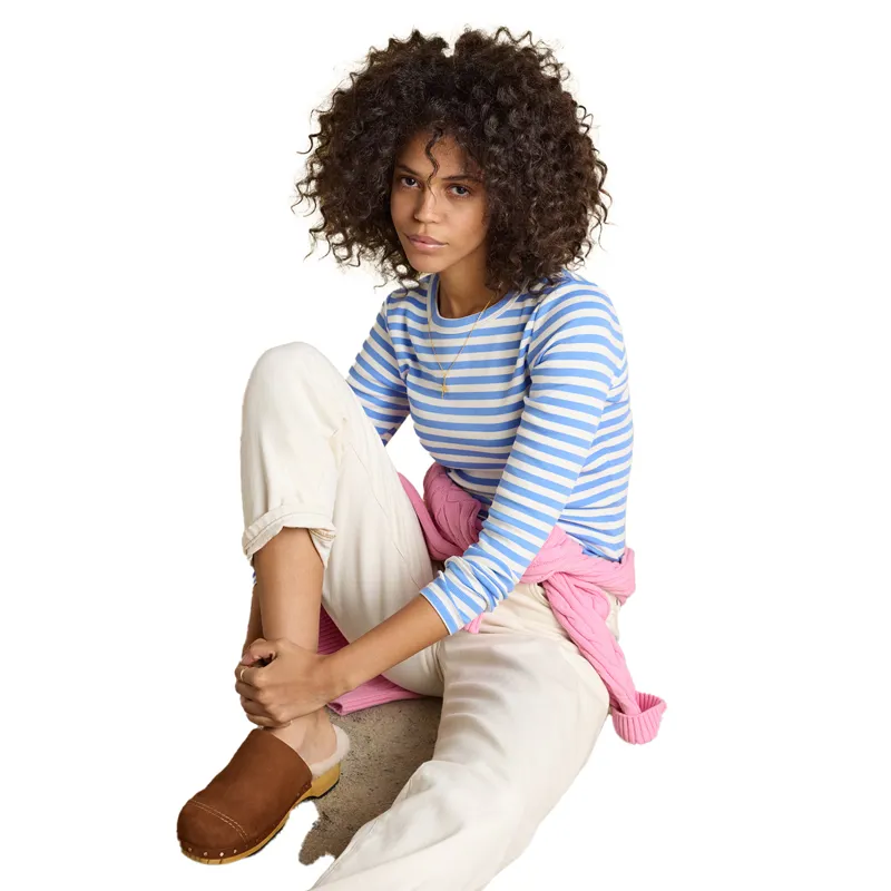 Joules Sophie Womens Ribbed Long Sleeve T-Shirt - Blue Stripe-5