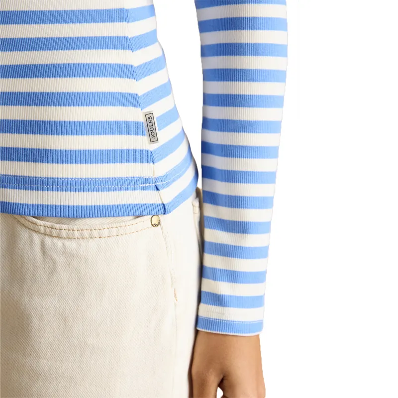 Joules Sophie Womens Ribbed Long Sleeve T-Shirt - Blue Stripe-6