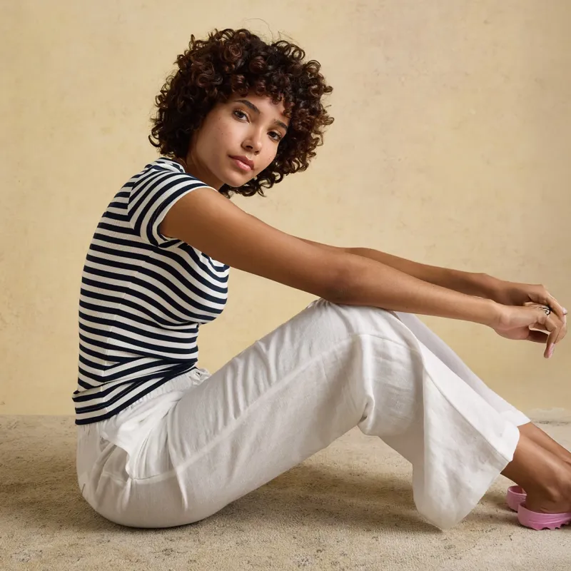 Joules Sophie Short Sleeve Womens Tee - Navy Stripe-5