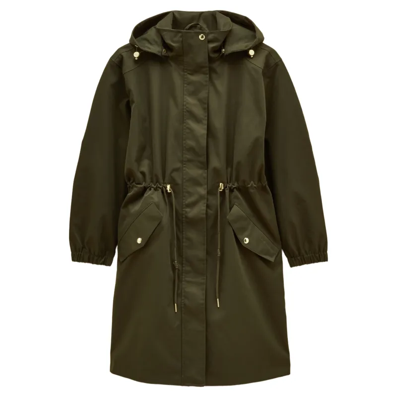Joules Stormwell Womens Waterproof Longline Raincoat - Green-2