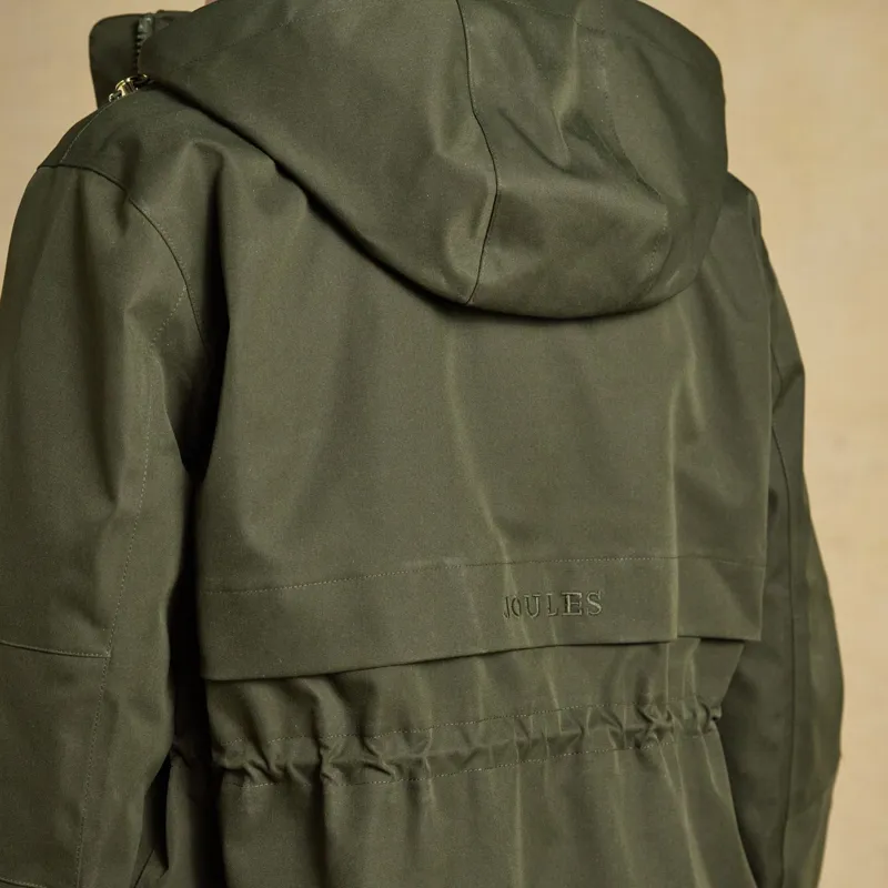 Joules Stormwell Womens Waterproof Longline Raincoat - Green-5