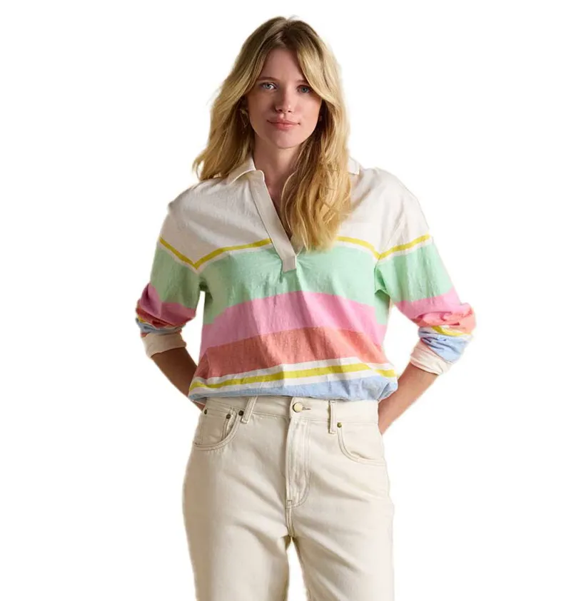 Joules Tallie Womens Jersey Top - Cream Multi-2