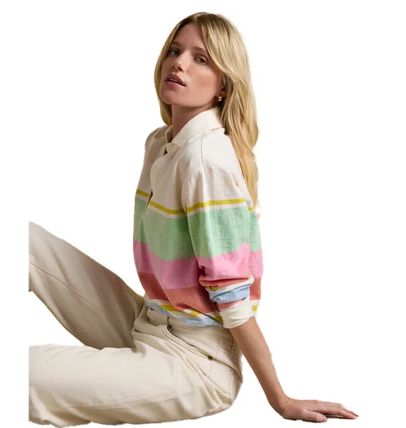 Joules Tallie Womens Jersey Top - Cream Multi-5