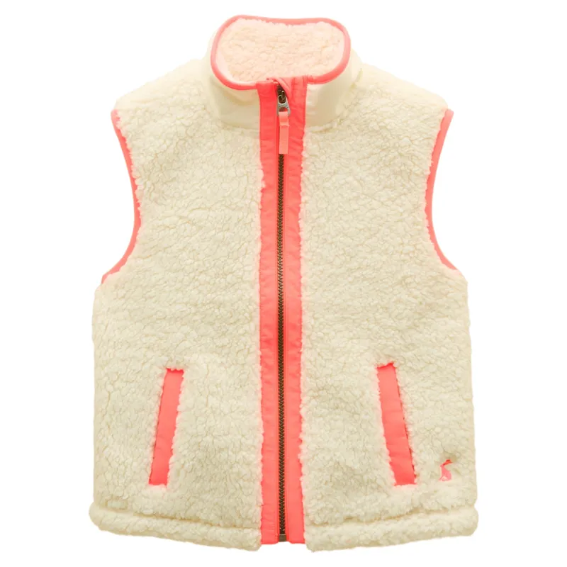 Joules Tilly Junior Girls Fleece Gilet - Cream