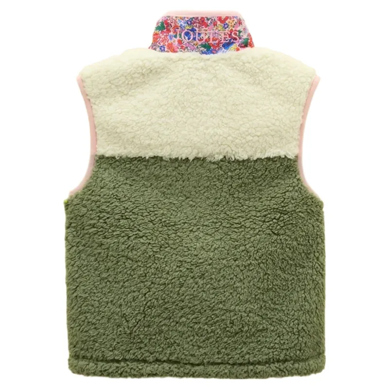 Joules Tilly Junior Girls Fleece Gilet - Khaki-1
