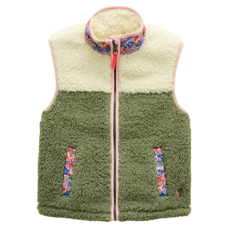 Joules Tilly Junior Girls Fleece Gilet - Khaki