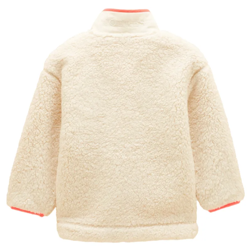 Joules Tilly Junior Girls Zip Through Borg Fleece - Cream-1