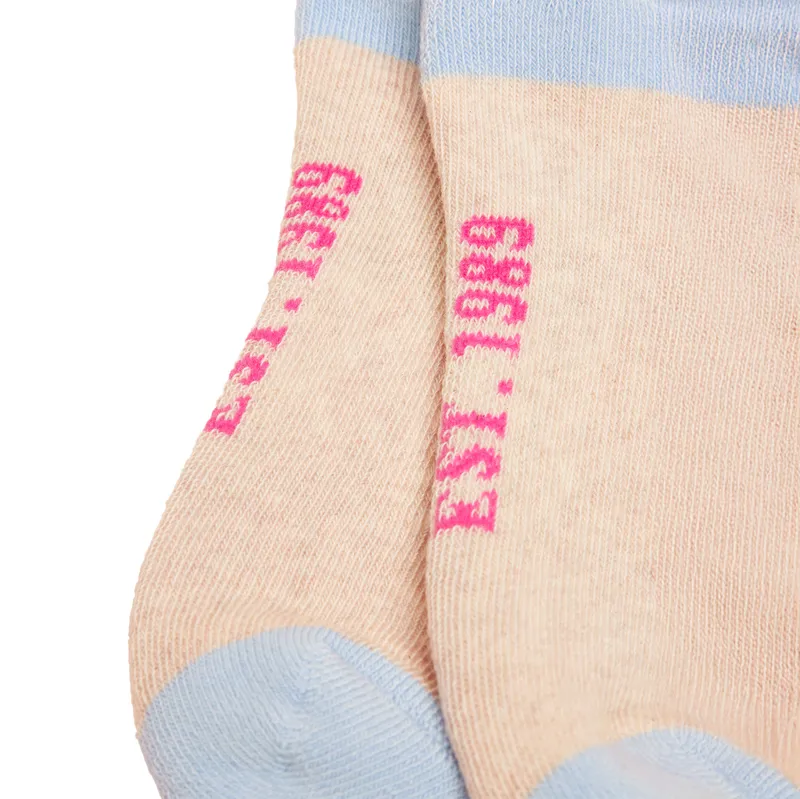 Joules Volley Junior Cotton Socks - Cream/Blue-2