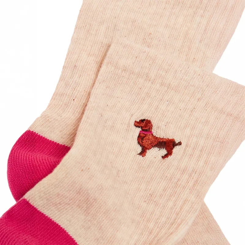 Joules Volley Junior Cotton Socks - Cream/Blue-1