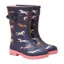 Joules Printed Junior Wellies - Horse Print/Navy/Pink
